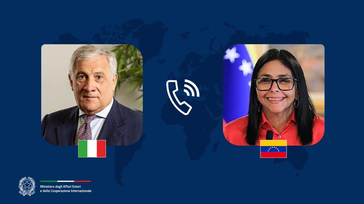 FM Tajani to Delcy Rodríguez: Italy ready to help Venezuela